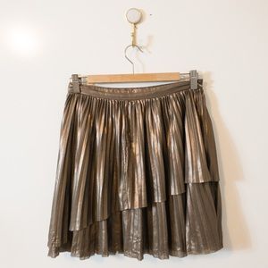 Aritzia Wilfred Free Bethune Metallic Bronze Skirt 6